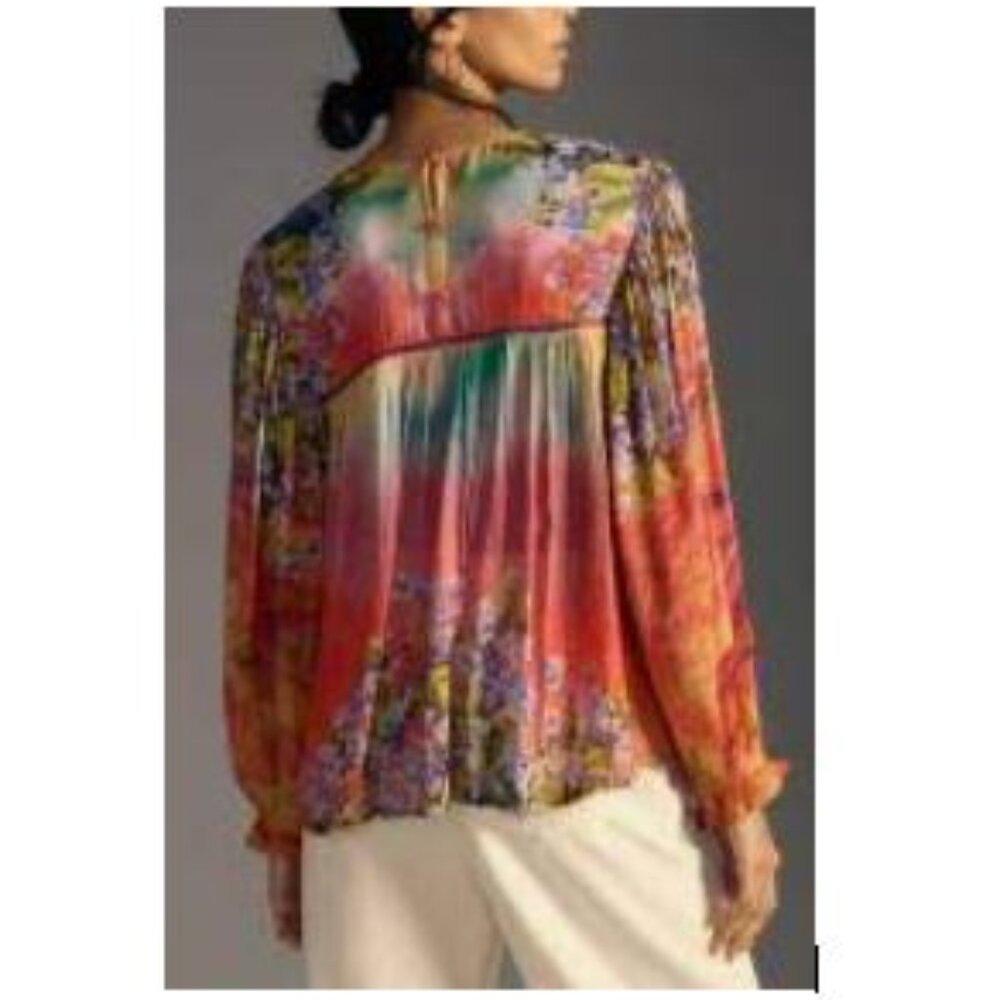 Bl-nk Miranda Peasant Blouse in Papaya from Anthropologie - Size XS - NWT - Picture 3 of 9